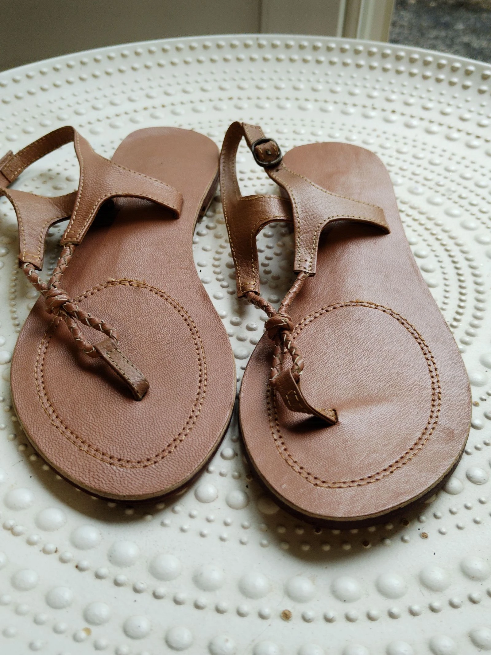 Sandalias de mujer estilo pies desnudos nunca usadas en cuero. 38 – photo 4